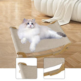 Maxbell Cat Scratcher Lounge Bed Sofa Bed Grinding Claw Rest Wooden Scratching Board Linen Cushion