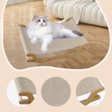 Maxbell Cat Scratcher Lounge Bed Sofa Bed Grinding Claw Rest Wooden Scratching Board Linen Cushion