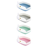 Maxbell Cat Litter Box Sand Box High Sided Splashproof Semi Enclosed Cat Litter Tray Blue