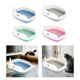 Maxbell Cat Litter Box Sand Box High Sided Splashproof Semi Enclosed Cat Litter Tray Blue