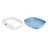 Maxbell Cat Litter Box Sand Box High Sided Splashproof Semi Enclosed Cat Litter Tray Blue