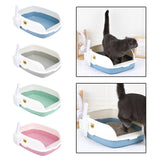 Maxbell Cat Litter Box Sand Box High Sided Splashproof Semi Enclosed Cat Litter Tray Blue