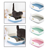 Maxbell Cat Litter Box Sand Box High Sided Splashproof Semi Enclosed Cat Litter Tray Blue