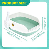 Maxbell Cat Litter Box Sand Box High Sided Splashproof Semi Enclosed Cat Litter Tray Green