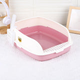 Maxbell Cat Litter Box Sand Box High Sided Splashproof Semi Enclosed Cat Litter Tray Pink