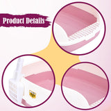 Maxbell Cat Litter Box Sand Box High Sided Splashproof Semi Enclosed Cat Litter Tray Pink