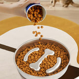 Maxbell Slow Feeder Cat Bowl Interactive Cat Toy Food Container for Puppy Cats Kitty bone
