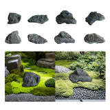 Maxbell Artificial Faux Landscape Rock Realistic Highly Simulation Garden Decoration dark gray 19x11x14cm