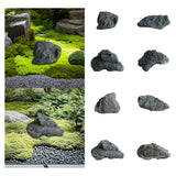 Maxbell Artificial Faux Landscape Rock Realistic Highly Simulation Garden Decoration dark gray 19x11x14cm