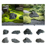 Maxbell Artificial Faux Landscape Rock Realistic Highly Simulation Garden Decoration dark gray 19x11x14cm