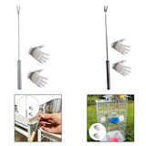 Maxbell Bird Cage Poop Remover Kit Multifunctional 9.2inch Long with Cleaning Gloves Straight Hook