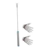 Maxbell Bird Cage Poop Remover Kit Multifunctional 9.2inch Long with Cleaning Gloves Straight Hook