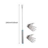 Maxbell Bird Cage Poop Remover Kit Multifunctional 9.2inch Long with Cleaning Gloves Straight Hook