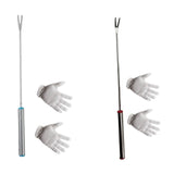 Maxbell Bird Cage Poop Remover Kit Multifunctional 9.2inch Long with Cleaning Gloves Straight Hook