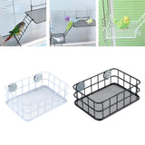 Maxbell Parrot Perch Platform Iron Bird Toy Grid Perch for Budgie Parakeets Cockatoo White