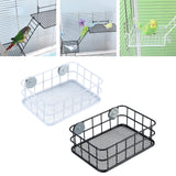Maxbell Parrot Perch Platform Iron Bird Toy Grid Perch for Budgie Parakeets Cockatoo White