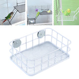 Maxbell Parrot Perch Platform Iron Bird Toy Grid Perch for Budgie Parakeets Cockatoo White