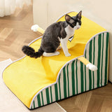 Maxbell Dog Stair with Removable Washable Cover Anti Slip Bottom Dog Climbing Ladder 3 Step L