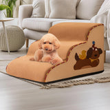 Maxbell Dog Stair Pet Stairs Compact Indoor Dog Step for Puppy Small Dogs Older Dogs 3 Step M