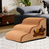 Maxbell Dog Stair Pet Stairs Compact Indoor Dog Step for Puppy Small Dogs Older Dogs 3 Step M