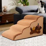 Maxbell Dog Stair Pet Stairs Compact Indoor Dog Step for Puppy Small Dogs Older Dogs 4 Step