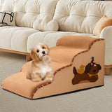 Maxbell Dog Stair Pet Stairs Compact Indoor Dog Step for Puppy Small Dogs Older Dogs 4 Step