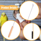 Maxbell 2 Poop Removers Cleaning Tool Birdcage Post Bird Cage Cleaners Wood Handle