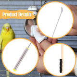 Maxbell 2 Poop Removers Cleaning Tool Birdcage Post Bird Cage Cleaners Silver Handle