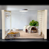 Maxbell Reptile Terrarium Portable Reptile Feeding Box for Frog Snake Bearded Dragon L