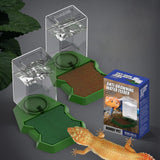 Maxbell Reptile Water Dispenser Feeder Water Bottle for Geckos Bearded Dragon brown