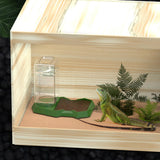 Maxbell Reptile Water Dispenser Feeder Water Bottle for Geckos Bearded Dragon brown