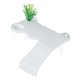 Maxbell Turtle Basking Platform Ramp Turtle Terrace Shelter for Frog Newts Terrapins White