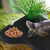 Maxbell Turtle Basking Platform Ramp Turtle Terrace Shelter for Frog Newts Terrapins Black