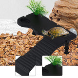 Maxbell Turtle Basking Platform Ramp Turtle Terrace Shelter for Frog Newts Terrapins Black