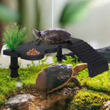 Maxbell Turtle Basking Platform Ramp Turtle Terrace Shelter for Frog Newts Terrapins Black