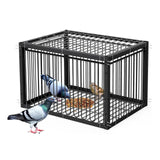 Maxbell Bird Cage Portable Metal Automatic Pigeons Collector for Feral Parrots Doves without skylight 4 Entrance
