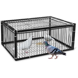 Maxbell Bird Cage Portable Metal Automatic Pigeons Collector for Feral Parrots Doves with skylight 4 Entrance