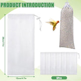 Maxbell 6 Pieces Finch Sock Feeder Easy Cleaning Bird Feeder for Yard Garden Outdoor White