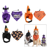 Maxbell Halloween Pet Costume Hat and Bandana Set Cute Fancy Dress up for Dog Cats Purple S
