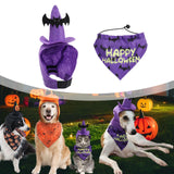 Maxbell Halloween Pet Costume Hat and Bandana Set Cute Fancy Dress up for Dog Cats Purple S