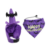 Maxbell Halloween Pet Costume Hat and Bandana Set Cute Fancy Dress up for Dog Cats Purple S