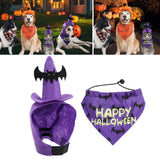 Maxbell Halloween Pet Costume Hat and Bandana Set Cute Fancy Dress up for Dog Cats Purple L