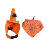Maxbell Halloween Pet Costume Hat and Bandana Set Cute Fancy Dress up for Dog Cats Orange S