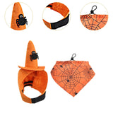 Maxbell Halloween Pet Costume Hat and Bandana Set Cute Fancy Dress up for Dog Cats Orange S