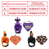 Maxbell Halloween Pet Costume Hat and Bandana Set Cute Fancy Dress up for Dog Cats Orange L
