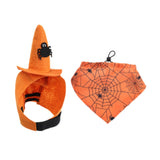 Maxbell Halloween Pet Costume Hat and Bandana Set Cute Fancy Dress up for Dog Cats Orange L