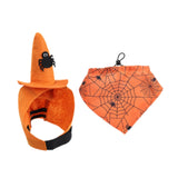 Maxbell Halloween Pet Costume Hat and Bandana Set Cute Fancy Dress up for Dog Cats Orange L