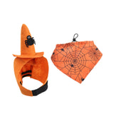 Maxbell Halloween Pet Costume Hat and Bandana Set Cute Fancy Dress up for Dog Cats Orange L