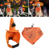 Maxbell Halloween Pet Costume Hat and Bandana Set Cute Fancy Dress up for Dog Cats Orange L