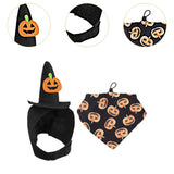 Maxbell Halloween Pet Costume Hat and Bandana Set Cute Fancy Dress up for Dog Cats Black S